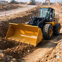 Chargeuse sur pneus tout-terrain d'occasion de 5 tonnes avec direction articulée et essieu arrière oscillant pour travaux sur routes montagneuses