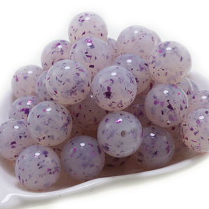 Novedad: Cuentas de silicona 3D de 15 mm con purpurina líquida de grado alimenticio 100%, cuentas sueltas de silicona para bebés para hacer llaveros - Product Image 5
