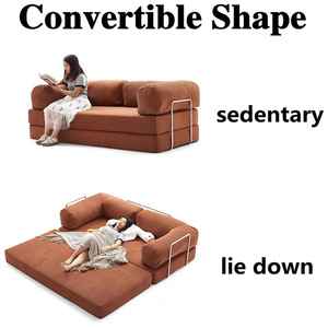Modular <b>Sofa</b> With Integrated <b>Sponge</b> Square Shape Art Pattern <b>For</b> Minimalist Living Room - Product Image 3