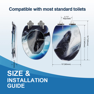 ที่นั่งโถส้วมรูปปลาวาฬทำจากอะคริลิกสติกเกอร์<span class=keywords><strong>ฝา</strong></span><span class=keywords><strong>ชักโครก</strong></span>ลาย3D บานพับโลหะปรับได้สำหรับห้องน้ำสมัยใหม่ - Product Image 5