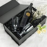 Boîte cadeau magnétique pliable noire, boîte rigide à couvercle rabattable pour cosmétiques, soins de la peau et vêtements