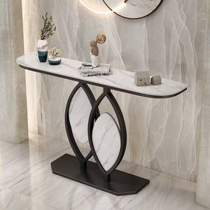 Console d'entrée de style italien, luxe léger, moderne <span class=keywords><strong>et</strong></span> minimaliste, avec plateau en marbre <span class=keywords><strong>et</strong></span> structure en métal, multifonctionnelle pour hall d'entrée - Product Image 1