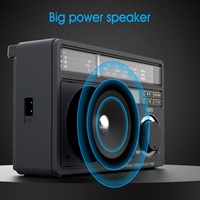 Radio Jam LCD Desktop PANDA T-09 FM/AM/SW dengan Speaker Besar, Baterai Isi Ulang, Gaya Retro Nostalgia, Warna Hitam, Dilengkapi SD/USB/MP3
