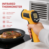 Thermomètre infrarouge numérique laser haute précision, personnalisable OEM, pour barbecue et industrie alimentaire, affichage LCD IP67, 0,1°C, en plastique