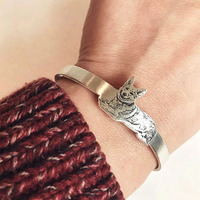 Bijou commémoratif pour la perte d'un animal de compagnie, bracelet en argent sterling personnalisé avec photo d'animal, cadeau commémoratif pour la perte d'un animal de compagnie