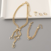 Ensemble de Bijoux en Or de Dubaï, Collier, Boucles d'Oreilles, Bague et Bracelet de Mariée Africaine pour Femmes d'Arabie Saoudite