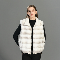 Gilet en fourrure de laine Jxwatcher fait main, réversible, doux et moelleux, gilet de luxe en fourrure, vente en gros, gilet personnalisé en fourrure de lapin Rex pour femme