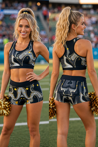 Australische designer custom cheer team trainingssets sublimatie cheerleading bh's shorts cheer practice kleding cheerleading uniformen - Product Image 5
