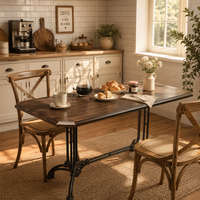 Table à manger en bois moderne, durable, non pliable, pour hôtel, appartement, salle à manger