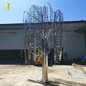 Sculpture de <span class=keywords><strong>saule</strong></span> <span class=keywords><strong>en</strong></span> acier inoxydable RELONG, ornements métalliques personnalisés, art moderne décoratif à vendre - Product Image 3