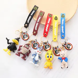 Wholesale Factory Price Cute Cartoon Animals 3d Soft PVC Silicone Cute Rubber Key Chain For Gift