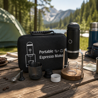 Machine à café portable à extraction haute pression pour capsules et café moulu, idéale pour le camping, la maison et le bureau