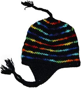 Hand gestrickte Unisex Wolle Mütze Hut Ohr klappe Fleece gefüttert <span class=keywords><strong>Nepal</strong></span> Hut - Product Image 1