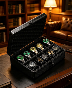 Étui de voyage pour montres en aluminium et MDF, anti-poussière, avec serrure, boîte de présentation et de rangement, sans couvercle transparent, séparateurs amovibles - Product Image 4
