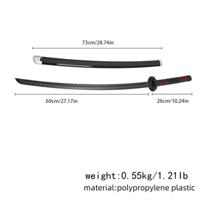 Espada de plástico de una pieza de 101 cm de Demon Slayer: <span class=keywords><strong>Kimetsu</strong></span> <span class=keywords><strong>No</strong></span> <span class=keywords><strong>Yaiba</strong></span>, accesorio de cosplay indeformable de Jiro Kiriko y esposa de Zenitsu, 0.55 kg - Product Image 3