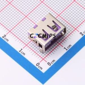 XUBF-1063D-0311 <b>USB</b> Connector Bent Lead Through Hole Connector Type-<b>A</b> <b>USB</b> <b>2.0</b> Female Right Angle Insert - Product Image 1