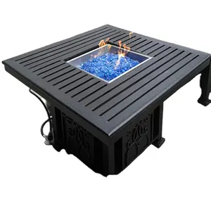 वर्ग आउटडोर एल्यूमीनियम गैस Firepit टेबल/आयत के बाहर आग गड्ढे