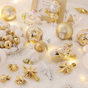 Shinny Glitter Hand bemalte Weihnachts kugel & Baums chmuck Weihnachts dekoration Plastik kugel Set Bola De Navidad