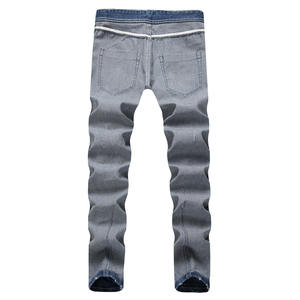 RNSHANGER Autumn Light Blue Men <strong>Jeans</strong> Casual Ripped Hole Straight Leg Men's <strong>Denim</strong> Pants Streetwear Plus Size 42 Male <strong>Jeans</strong> - Product Image 4