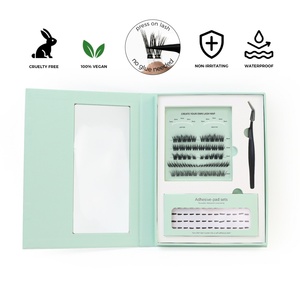 <span class=keywords><strong>Faux</strong></span> <span class=keywords><strong>cils</strong></span> en grappe naturels ZM sans <span class=keywords><strong>colle</strong></span>, auto-adhésifs, vente en gros, pré-collés, à presser, noirs et marron - Product Image 2