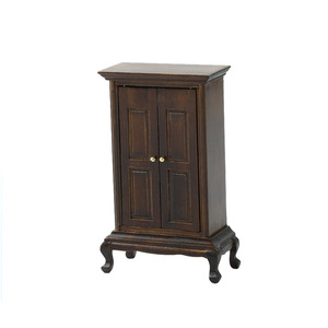 1:16 DIY juguete estilo europeo Simple dos puertas bolsillo armario muebles de madera modelo accesorios para casa de muñecas jugar - Product Image 5