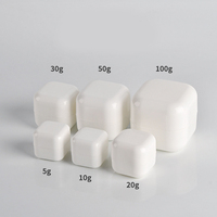 100 Pièces Pots carrés vides en PP de 5g, 10g, 20g, 30g, avec double paroi, en plastique vert, pour crème de maquillage, réf. HX260801