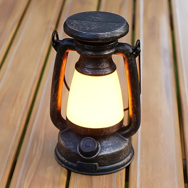 Solar Retro Camping Outdoor Horse Light Multi Functional LED Tent Light Emergency Night Fishing Hanging Light Camping Lamp