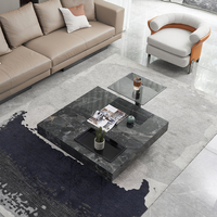Mobilier moderne de taille personnalisée pour salon table basse en pierre frittée sculptée à la main design de luxe