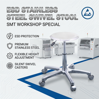 Chaise ESD moderne en acier inoxydable KEXING COS-112, tabouret de laboratoire réglable en hauteur, siège pour salle blanche, médical et industriel