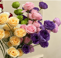 DREA 6-köpfige Rosen-Blumenarrangements für Hochzeiten und Feiertage, Künstliche Seidenblumen für Kaffee- und Esstisch-Dekoration
