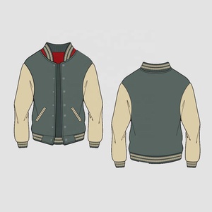 Nouvelle Veste de Collège pour Hommes, Design Hiver, Logo Personnalisé Brodé sur le Devant, Manches en Laine, Coupe-Vent, Écologique - Product Image 3