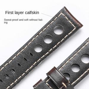 Bracelet de montre en cuir véritable Crazy Horse de haute qualité pour montres de 20 mm, 22 mm, 24 mm, respirant, imperméable, style rallye - Product Image 3