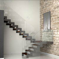 Marches d'escalier en chêne Escaliers droits flottants Mono Stringer Escalier en bois moderne Intérieur 1200 mm Largeur Maison Villa Loft Marches