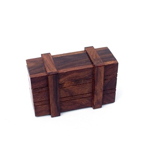 Handmade 2.5 Inches Wooden Fun Mystery Storage box for kids Gift Ideas for Children Kids
