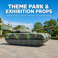 Réplique de char gonflable personnalisée à l'échelle 1:1, modèle de simulation camouflage pour exposition en parc à thème extérieur et jeu tactique