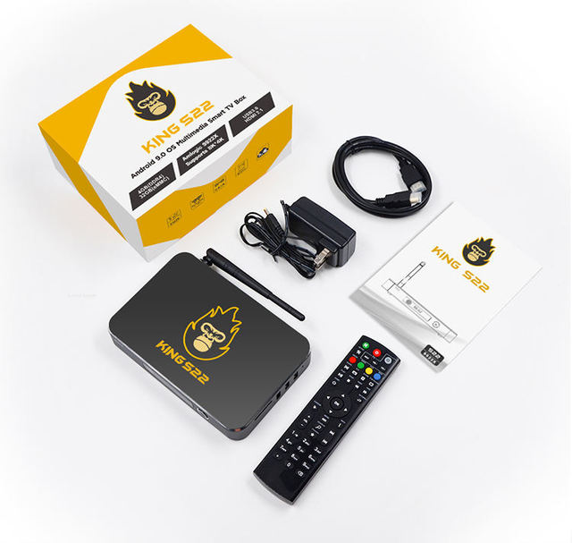 For Zoomtak King S22 Smart 4K HD Android 9 TV Box 8K Support Octa Core Processor 64GB USB 3.0 Amlogic S922X Set-Top Box