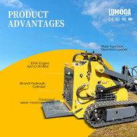 Mini-chargeuse compacte sur chenilles économique, moteur diesel, pompe hydraulique, roulement, multi-terrain, haute efficacité, pour jardin