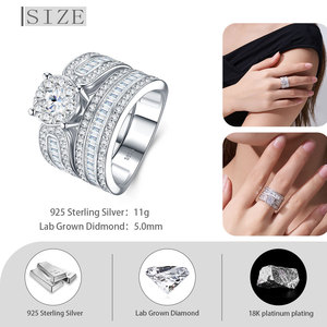 Anillo <span class=keywords><strong>de</strong></span> Diamantes <span class=keywords><strong>de</strong></span> Alta Calidad <span class=keywords><strong>de</strong></span> 11g, Plata 925 Sólida, 0.5 Quilates, CVD HPHT, para Aniversario, Chapado al Vacío, Diamante <span class=keywords><strong>de</strong></span> Laboratorio, Banda Apilable - Product Image 5