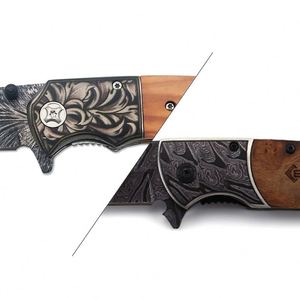 Oferta Caliente al por Mayor: Cuchillo Plegable Personalizado con Hoja de Acero Impresa en 3D y Mango de Madera de Olivo para EDC, Exteriores, Camping y Caza - Product Image 4