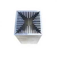 Profil de dissipateur thermique extrudé 70x70x100mm |   Aluminium 6063-T5 |   Refroidissement par air forcé |   0.15 ℃ Résistance thermique /W