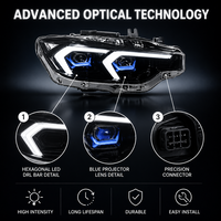 Phares à LED de production Nafu pour BMW F30 2013-2017 Pre-LCI 2018-2020 LCI, boîtier intérieur noir