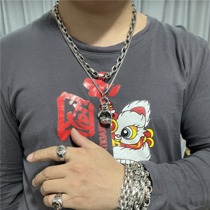 Collier pendentif gant de boxe en acier inoxydable pour homme, style rétro punk, bijou cadeau 120137 - Product Image 4