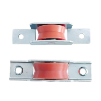 Roulette à gorge en U en nylon rouge pour porte coulissante à roue unique en acier, pour balcon, armoire, garage, portail, fenêtre coulissante