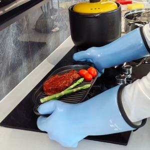 Wholesale Thickened Waterproof BBQ Safety <b>Gloves</b> Heat Resistant <b>Oven</b> Mitts Customizable Kitchen Grill Oil Grilling Mitts Factory - Product Image 6