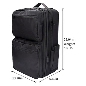 Sac <span class=keywords><strong>à</strong></span> dos de maquillage grand format OEM, sac de voyage professionnel pour barbier avec plateaux coulissants et séparateurs ajustables, organisateur de rangement pour cosmétiques - Product Image 4
