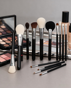 MSQ - Juego de 15 <span class=keywords><strong>Brochas</strong></span> de <span class=keywords><strong>Maquillaje</strong></span> de Madera Natural con Mango de Madera, Personalizadas con Etiqueta Privada, para Rostro y Ojos, Estilo Angular para Rubor - Product Image 6