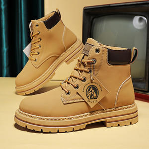 Outdoor Fashion Walking <b>Boots</b> Vintage High Top Men's Leather <b>Boots</b> - Product Image 4