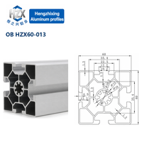 Profilé en aluminium série 6000 à rainure en T 6060, norme européenne, 6063 T5, 60x60, structure de cadre de machine robuste, construction personnalisée