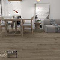 Revêtement de sol commercial LVT texturé à motif chevron en hickory acoustique de 4 mm avec système de clic et film de protection de 20 mil