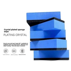 Éponge en <span class=keywords><strong>mousse</strong></span> EVA bleue <span class=keywords><strong>pour</strong></span> polissage et cirage, brosse de nettoyage <span class=keywords><strong>pour</strong></span> film de protection automobile et revêtement cristallin - Product Image 3